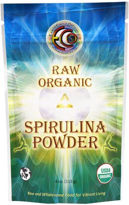 Earth Circle Organics, Raw Organic Spirulina Powder, 4 oz (113 g) ,المكملات الغذائية، سبيرولينا