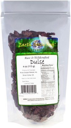Earth Circle Organics, Raw & Wildcrafted Dulse, 4 oz (113 g) ,المكملات الغذائية، الطحالب المختلفة، التوابل و التوابل، دولز