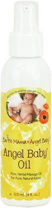 Earth Mama Angel Baby, Angel Baby Oil, 4 fl oz (120 ml) ,صحة الأطفال، حفاضات، زيوت مسحوق الطفل
