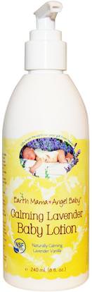 Earth Mama Angel Baby, Baby Lotion, Naturally Calming Lavender Vanilla, 8 fl oz (240 ml) ,حمام، الجمال، غسول الجسم، إمرأة، لوسيون