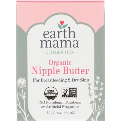 Earth Mama Angel Baby, Natural Nipple Butter, 2 fl oz (60 ml) ,صحة الطفل، تغذية الطفل، الرضاعة الطبيعية