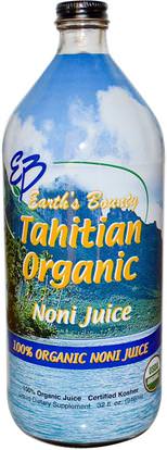 Earths Bounty, Tahitian Organic Noni Juice, 32 fl oz (946 ml) ,الأعشاب، مستخرج العصير، القهوة والشاي والمشروبات، عصائر الفاكهة