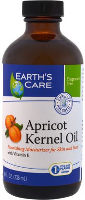 Earths Care, Apricot Kernel Oil, 8 fl oz (236 ml) ,الصحة، الجلد، زيت نواة المشمش