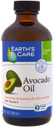 Earths Care, Avocado Oil, 8 fl oz (236 ml) ,الصحة، الجلد، زيت التدليك