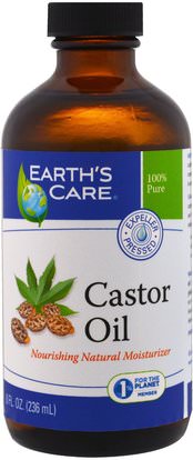 Earths Care, Castor Oil, 8 fl oz (236 ml) ,الصحة، الجلد