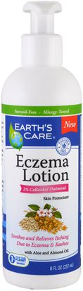 Earths Care, Eczema Lotion, with Aloe and Almond Oil, 8 fl oz (237 ml) ,حمام، الجمال، غسول الجسم، الصحة
