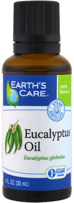 Earths Care, Eucalyptus Oil, 1 fl oz (30 ml) ,حمام، الجمال، الزيوت العطرية الزيوت، زيت الكافور