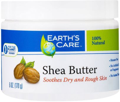 Earths Care, Shea Butter, 100% Pure, 6 oz (170 g) ,حمام، الجمال، زبدة الشيا