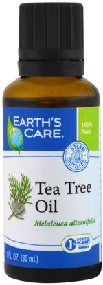 Earths Care, Tea Tree Oil, 1 fl oz (30 ml) ,حمام، الجمال، الروائح الزيوت العطرية، زيت شجرة الشاي