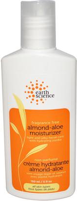 Earth Science, Almond-Aloe Moisturizer, Fragrance Free, 5 fl oz (150 ml) ,الجمال، العناية بالوجه، الكريمات المستحضرات، الأمصال، الجلد