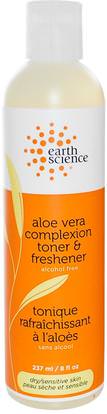 Earth Science, Aloe Vera Complexion Toner & Freshener, Alcohol Free, 8 fl oz (237ml) ,الجمال، أحبار الوجه