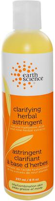 Earth Science, Clarifying Herbal Astringent, 8 fl oz (237 ml) ,الجمال، أحبار الوجه، العناية بالوجه، أسترينجنتس