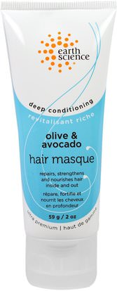 Earth Science, Deep Conditioning, Hair Masque, Olive & Avocado, 2 oz (59 g) ,حمام، الجمال، مكيفات، الشعر، فروة الرأس، الشامبو، مكيف
