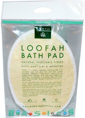 Earth Therapeutics, Loofah Bath Pad, 1 Pad ,حمام، الجمال، حمام الإسفنج والفرش