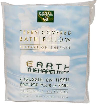 Earth Therapeutics, Terry Covered Bath Pillow, Relaxation Therapy, 1 Pillow ,حمام، الجمال