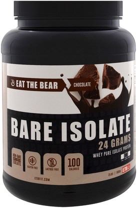 Eat the Bear, Bare Isolate, Whey Pure Protein Isolate, Chocolate, 2 lbs (908 g) ,والرياضة، والمكملات الغذائية، بروتين مصل اللبن