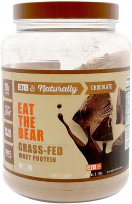 Eat the Bear, Grass-Fed Whey Protein, Chocolate, 1.62 lbs (735 g) ,والرياضة، والمكملات الغذائية، بروتين مصل اللبن