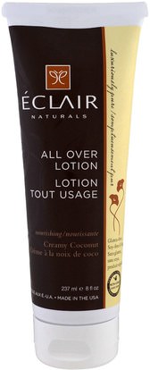 Eclair Naturals, All Over Lotion, Creamy Coconut, 8 fl oz (237 ml) ,الصحة، الجلد، غسول الجسم