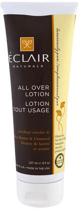 Eclair Naturals, All Over Lotion, Enriching, Shea Butter & Oatmeal, 8 fl oz (237 ml) ,الصحة، الجلد، غسول الجسم