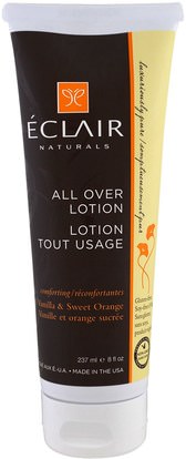 Eclair Naturals, All Over Lotion, Vanilla & Sweet Orange, 8 fl oz (237 ml) ,الصحة، الجلد، غسول الجسم