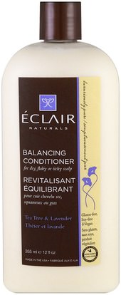 Eclair Naturals, Balancing Conditioner, Tea Tree & Lavender, 12 fl oz (355 ml) ,حمام، الجمال، الشعر، فروة الرأس، مكيفات