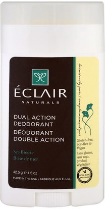 Eclair Naturals, Dual Action Deodorant, Sea Breeze, 1.5 oz (42.5 g) ,حمام، الجمال، مزيل العرق