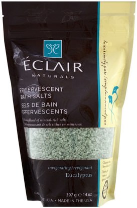 Eclair Naturals, Effervescent Bath Salts, Eucalyptus, 14 oz (397 g) ,حمام، الجمال، أملاح الاستحمام