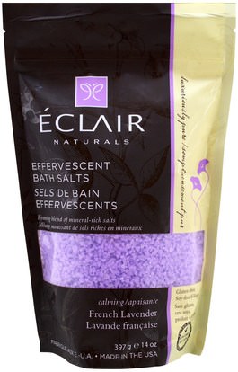Eclair Naturals, Effervescent Bath Salts, French Lavender, 14 oz (397 g) ,حمام، الجمال، أملاح الاستحمام