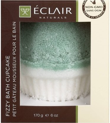 Eclair Naturals, Fizzy Bath Cupcake, Eucalyptus, Rosemary & Mint, 6 oz (170 g) ,حمام، الجمال، أملاح الاستحمام