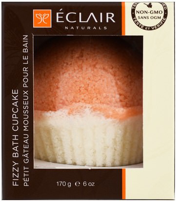 Eclair Naturals, Fizzy Bath Cupcake, Grapefruit Orange, 6 oz (170 g) ,حمام، الجمال، أملاح الاستحمام