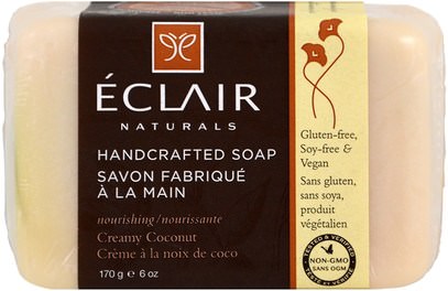 Eclair Naturals, Handcrafted Soap, Creamy Coconut, 6 oz (170 g) ,حمام، الجمال، الصابون