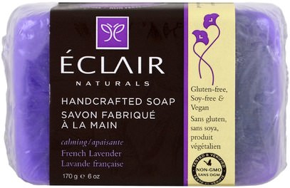 Eclair Naturals, Handcrafted Soap, French Lavender, 6 oz (170 g) ,حمام، الجمال، الصابون