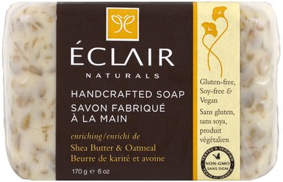 Eclair Naturals, Handcrafted Soap, Shea Butter & Oatmeal, 6 oz (170 g) ,حمام، الجمال، الصابون