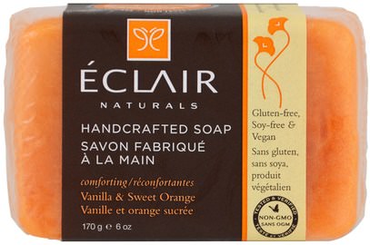 Eclair Naturals, Handcrafted Soap, Vanilla & Sweet Orange, 6 oz (170 g) ,حمام، الجمال، الصابون