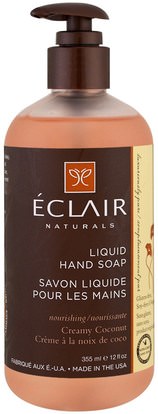 Eclair Naturals, Liquid Hand Soap, Creamy Coconut, 12 fl oz (355 ml) ,حمام، الجمال، الصابون