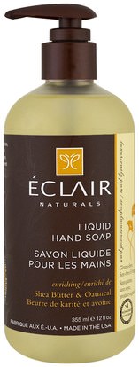 Eclair Naturals, Liquid Hand Soap, Shea Butter & Oatmeal, 12 fl (355 ml) ,حمام، الجمال، الصابون