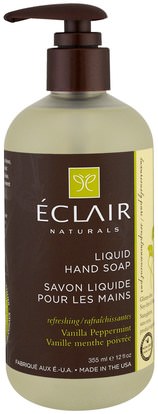 Eclair Naturals, Liquid Hand Soap, Vanilla Peppermint, 12 fl oz (355 ml) ,حمام، الجمال، الصابون