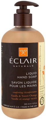 Eclair Naturals, Liquid Hand Soap, Vanilla & Sweet Orange, 12 fl oz (355 ml) ,حمام، الجمال، الصابون
