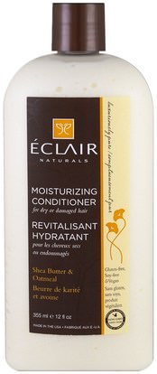 Eclair Naturals, Moisturizing Conditioner, Shea Butter & Oatmeal, 12 fl oz (355 ml) ,حمام، الجمال، الشعر، فروة الرأس، مكيفات