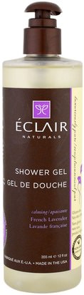 Eclair Naturals, Shower Gel, Calming, French Lavender, 12 fl oz (355 ml) ,حمام، الجمال، هلام الاستحمام