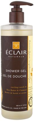 Eclair Naturals, Shower Gel, Enriching, Shea Butter & Oatmeal, 12 fl oz (355 ml) ,حمام، الجمال، هلام الاستحمام