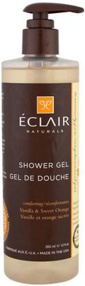 Eclair Naturals, Shower Gel, Vanilla & Sweet Orange, 12 fl oz (355 ml) ,حمام، الجمال، هلام الاستحمام