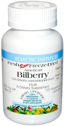 Eclectic Institute, American Bilberry, 400 mg, 120 Veggie Caps ,الصحة، العناية بالعيون، العناية بالعيون، التوت