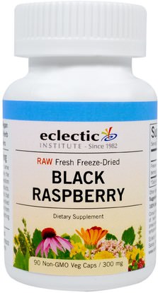 Eclectic Institute, Black Raspberry, 300 mg, 90 Veggie Caps ,الأعشاب، التوت الأسود