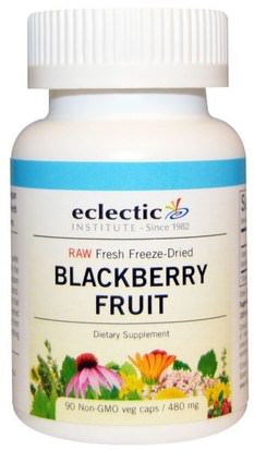 Eclectic Institute, Blackberry Fruit, 480 mg, 90 Non-GMO Veggie Caps ,الأعشاب، بلاكبيري