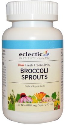 Eclectic Institute, Broccoli Sprouts, 270 mg, 150 Veggie Caps ,المكملات الغذائية، مضادات الأكسدة، البروكلي الصليبي