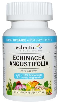 Eclectic Institute, Echinacea Angustifolia, 325 mg, 90 Non-GMO Veggie Caps ,المكملات الغذائية، المضادات الحيوية، إشنسا