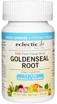 Eclectic Institute, Goldenseal Root, 400 mg, 50 Veg Caps ,الأعشاب، الجذر غولدنسال