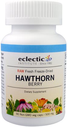 Eclectic Institute, Hawthorn, 500 mg, 90 Veg Caps ,الأعشاب، الزعرور