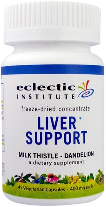 Eclectic Institute, Liver Support, 400 mg, 45 Veggie Caps ,والصحة، ودعم الكبد